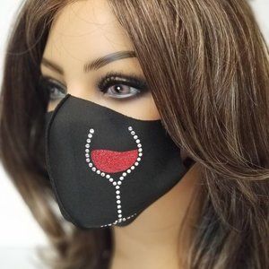 Glass designed Rhinestone face Masks